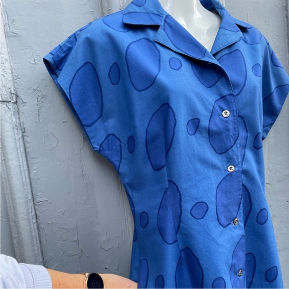 Marimekko Vintage 60’s/70’s Blue shift Dress, size 8 - Picture 4 of 5